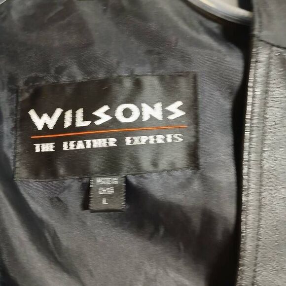 Wilsons Vtg Men's Black Leather Vest Size L - Picture 8 of 9